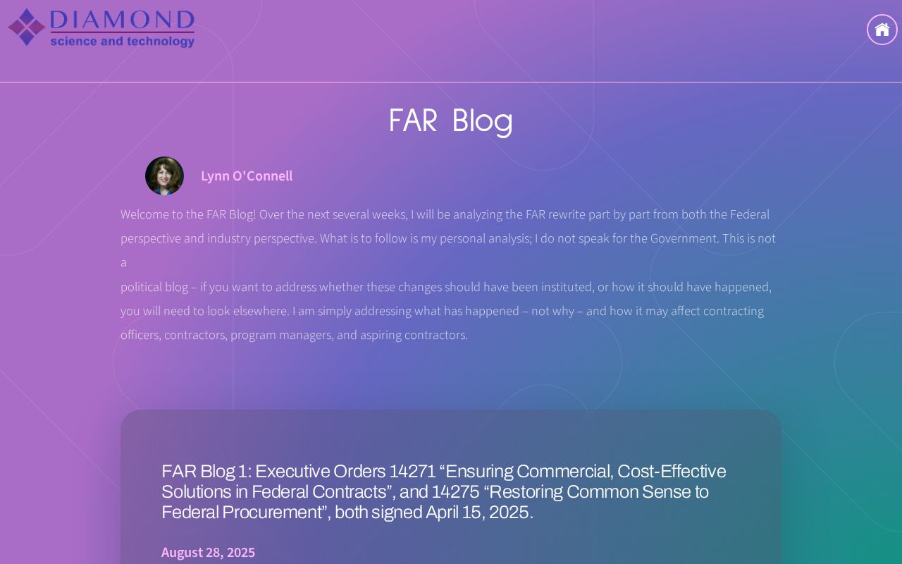 Diamond Science and Technology - Lynn's FAR Blog